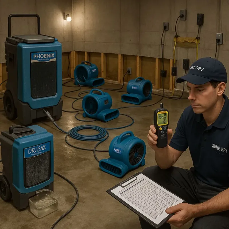 Structural Drying and Dehumidification process in Belle Rose, LA
